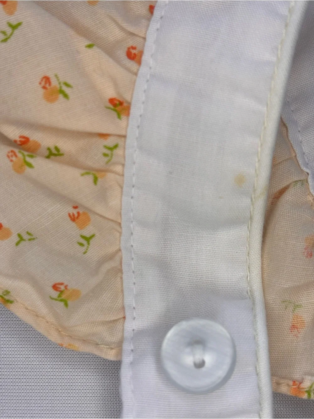 Peach Butterfly Bubble Romper with Embroidered Bib